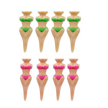 Imagem de nyatek 8 peças de camisetas de golfe engraçadas femininas biquíni de golfe, camisetas de golfe de 76 mm/3 polegadas de plástico, camisetas de golfe femininas para casa para treinamento de golfe, acessórios de golfe