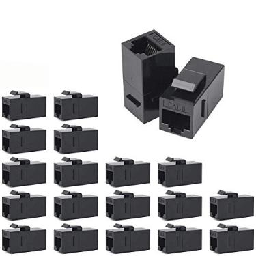 Imagem de Acoplador RJ45, conector Keystone RJ45, acoplador fêmea para fêmea Keystone Cat6 (pacote com 20 pacotes, extensor de acoplador Ethernet Cat6/Cat5/Cat5e )..
