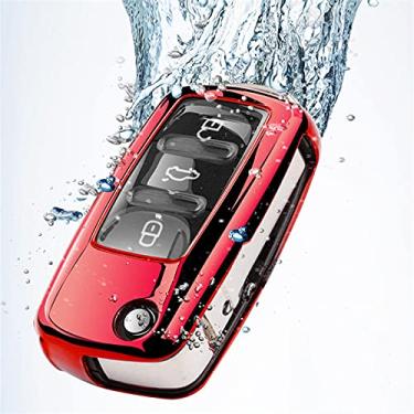 Imagem de YJADHU Capa de chave de carro TPU macio capa completa, apto para VW Volkswagen Polo Golf Passat Beetle Caddy T5 Up Eos Tiguan SkodaA5 SEAT Leon Altea,13