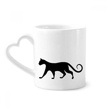 Imagem de Charmosa caneca de desenho de arte de animal amante de gatos pretos caneca de café cerâmica copo de coração de vidro