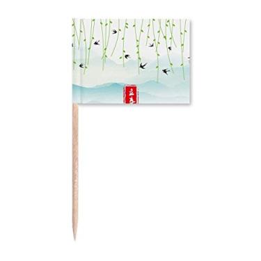 Imagem de Spring Begins Twenty Four Solar Term bandeiras de palito de dente marcador para decoração de festa