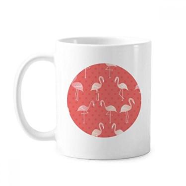 Imagem de Caneca de cerâmica com estampa de flamingo, cor rosa, cerâmica, xícara de café e porcelana