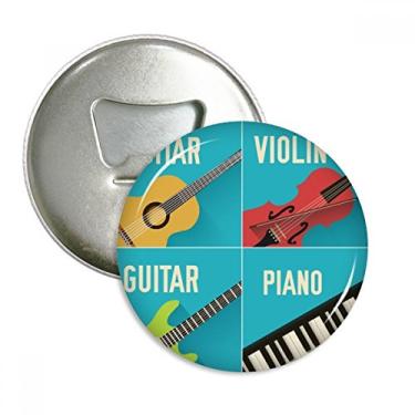 Imagem de Violino Piano Combinação Padrão Abridor de Garrafas Imã de Geladeira Emblema Multifuncional
