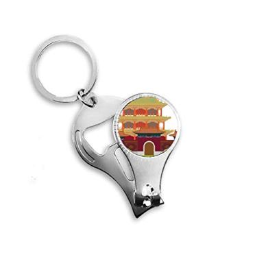 Imagem de China Architecture Landmark Padrão Tradicional Alicate Anel Chaveiro Abridor de Garrafas Cortador