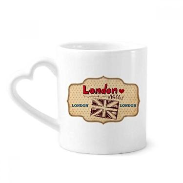 Imagem de Caneca de café cerâmica Reino Unido London Union Jack Stamp Copo de coração de vidro