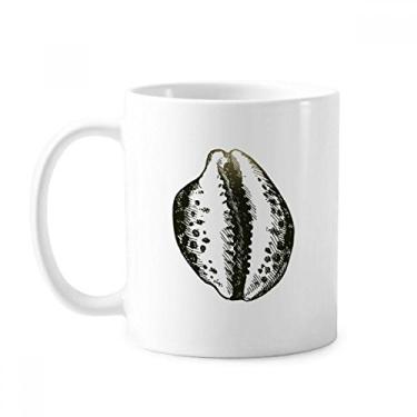 Imagem de Caneca preta com estampa de vieira da vida marinha cerâmica xícara de café porcelana louça