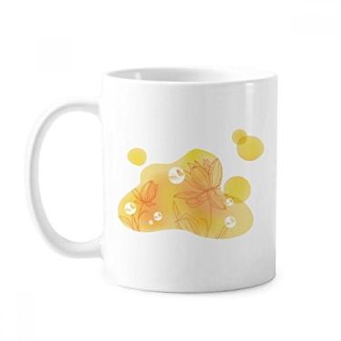 Imagem de Caneca de cerâmica com flor de lótus, flor de bolha, xícara de porcelana de café