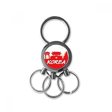 Imagem de DIYthinker Red Outline Landmark Korea chaveiro de metal de aço inoxidável chaveiro de carro clipe de presente, multicolorido, médio, Multicolorido, Medium