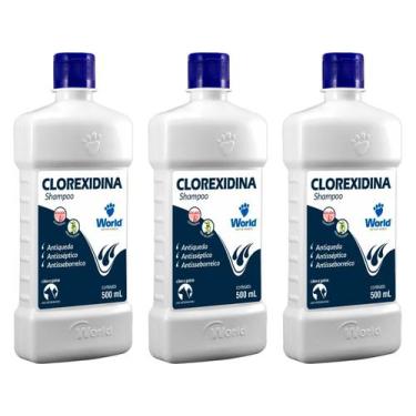 Imagem de Shampoo Clorexidina 500ml - World - 3 Unidades - Agener
