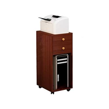 Imagem de KIZQYN Suporte de impressora do chão ao teto PC gaveta dupla mini gabinete de arquivos de armazenamento de estrutura principal rack de prateleira de chassi de mesa rack de colocação impressora de armário de mesa (cor: 1)