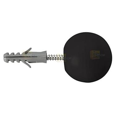 Imagem de Sforplast Sfor | Protetor De Porta Preto | 1 Peça | Conjunto Completo Com Bucha E Parafuso | Proteção Entre A Maçaneta E A Parede Amortecedor De Impacto E Limitador De Curso