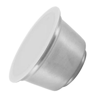 Imagem de Filtro de café Tampa de Silicone Cápsula de café Recarregável Corpo de Aço Inoxidável (Branco)