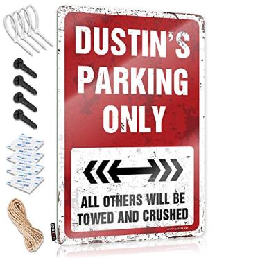 Imagem de Acessórios de quarto para meninos adolescentes Dustin'S Parking Only Placa de lata Coisas para Quarto de Meninos Cheers Placa de lata (Tamanho : 20X30cm)