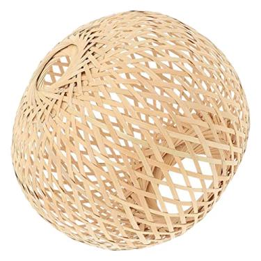 Imagem de Bothyi Abajur de bambu pendurado luminária pendente abajur abajur para sala de salón quarto casa de hotel, 21x20cm