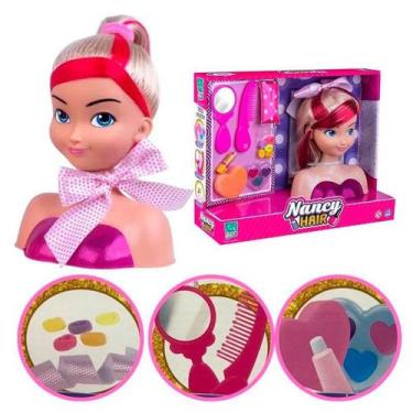 Boneca Barbie Styling Head Fala Frases Cartela De Maquiagem