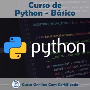 Imagem de Curso online em videoaula sobre Python Básico com Certificado + 2 brindes