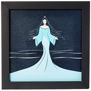 Imagem de Arte Maníacos Arte Maníacos Quadro Decorativo em Tela Canvas Iemanjá, 65x46cm (Moldura Caixa em Laca Preta)