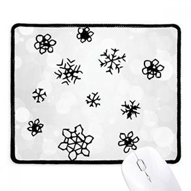 Imagem de Mouse pad com estampa de floco de neve pintado à mão, borda costurada, tapete de borracha para jogos