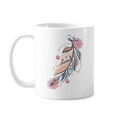 Imagem de Caneca feminina de cerâmica e porcelana com flor rosa da Feather