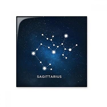 Imagem de Azulejo de cerâmica brilhante do signo do zodíaco da constelação de Sagitário Pedra adorna de tijolos vitrificados