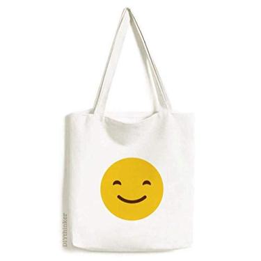 Imagem de Smile Cute Online Chat Face Cartoon Tote Canvas Bag Shopping Satchel Casual Bolsa