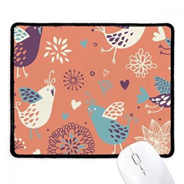 Imagem de Mousepad de pintura de planta de flor laranja borda costurada tapete de jogos de borracha