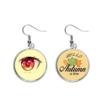 Imagem de Brinco de folha de outono com olhos deslumbrantes da Animação