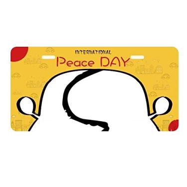 Imagem de DIYthinker Placa de licença de alfabeto grego Zeta preta placa etiqueta decoração de carro dia da paz