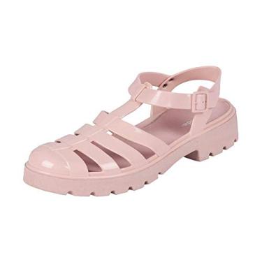 Imagem de Sandália Feminina Aranha Com Salto Geométrico Cherry Nude