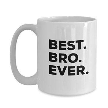 Imagem de Caneca Bro – Caneca de café Best Bro Ever – Para irmão mais velho ou mais velho – Para uma nova ideia de presente – Adicionar ao conjunto de caixas de presente – Aniversário e Natal