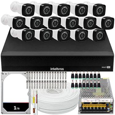 Imagem de Kit 16 cameras seguranca 2 mp Full HD DVR Intelbras 1016 1TB