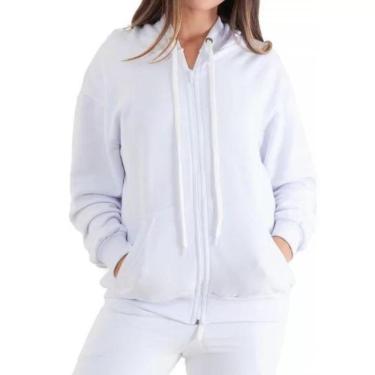 Imagem de Moletom Feminino Conguru Ziper Liso Inverno Confort Branco
