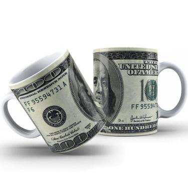 Imagem de Caneca Dollar Americano Decoração  - Caneca de Dolar