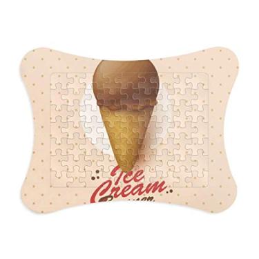 Imagem de Moldura de quebra-cabeça de casquinhas de sorvete de chocolate marrom para decoração de imagem