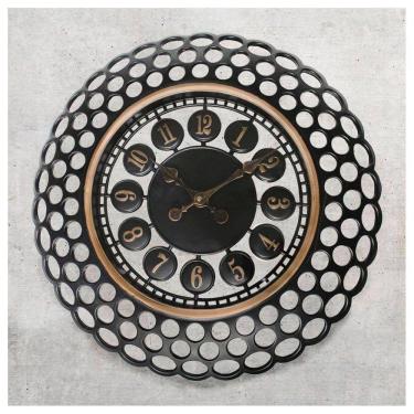 Imagem de Relógio De Parede Vazado Preto Para Sala De Estar Escritórios 49,5cm