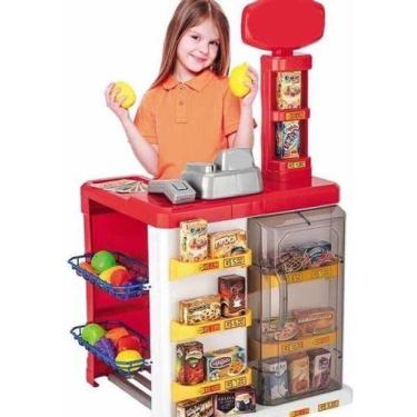 Imagem de Mini Mercadinho Infantil Market  Magic Toys + Feirinha Usual Cor Verme