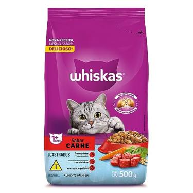 Imagem de whiskas Ração Whiskas Para Gatos Adultos Castrados Sabor Carne - 500G