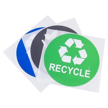 Imagem de 12 Unidades Etiquetas Adesivas Sinal De Lixeira Lata De Lixo Externa Sinal De Reciclagem Etiquetas De Reciclagem Cesto De Lixo Sinais Marcação Composto Trabalhos Adesivos