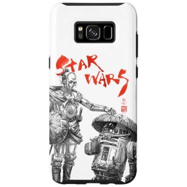 Imagem de Galaxy S8+ Star Wars Visions C-3PO R2-D2 Black and White Color Pop Case