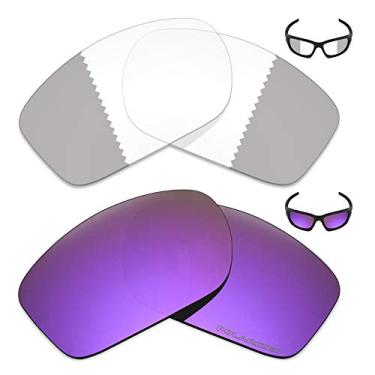 Imagem de 2 pares de lentes de reposição para óculos de sol Oakley Valve 2014 – Cinza Eclipse fotocromático/roxo plasma
