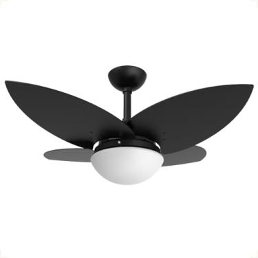 Imagem de Ventilador De Teto Lótus 1025 Com 4 Pás Mdf Luxo Marca Infinity (127v, PRETO TEXTURIZADO COM PÁS PRETO)