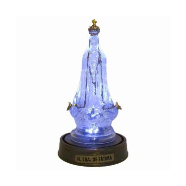 Imagem de Luminária Imagem Nossa Senhora De Fátima Com Luzes Led Azul