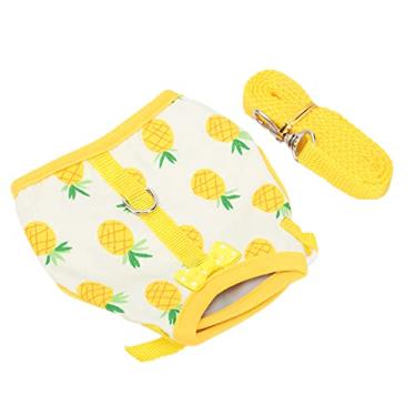 Imagem de Arnês para Cães Pequenos, Arnês de Coelho Confortável Com Trela para Coelhos para Cobaias para Chinchilas para Furões (Ananás Amarelo)