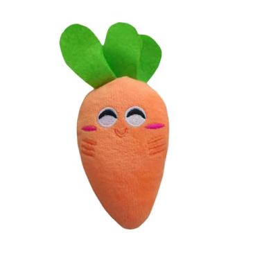 Imagem de Brinquedo De Pelúcia Pequeno Para Cães Pet Premium Cenoura Banana Melancia Laranja Morango Pirulito Donuts Pimenta Estrela Nuvem Coxa Beringela Nuvem Divertida (Cenoura)