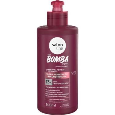 Imagem de Salon Line, Creme de Pentear e Defrizante, SOS Bomba Original, Ultra-Hidratação Reconstrutora, Vegano - Para Todos os Tipos de Cabelos, 300ml