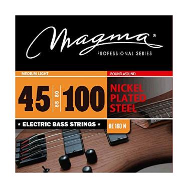 Imagem de Magma Cordas para baixo elétricas leves médias - ferida redonda de aço niquelado - conjunto de 86 cm de escala longa, 045 - 0,100 (BE160N) 1 conjunto