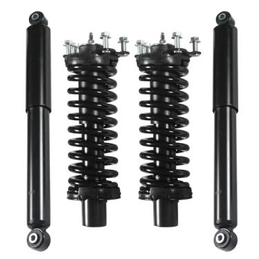 Imagem de Peforway Conjunto de mola de choque dianteiro e traseiro completo para Jeep Liberty 2002-2012, para Dodge Nitro 2007-2011 -171577L 171577R 437203 (conjunto com 4)