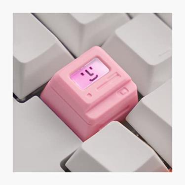 Imagem de Teclas personalizadas - Teclas de transmissão de luz - Teclado retroiluminado mecânico retrô clássico. Adequado para a maioria dos interruptores MX RGB PC Teclado mecânico Gamer (Rosa)