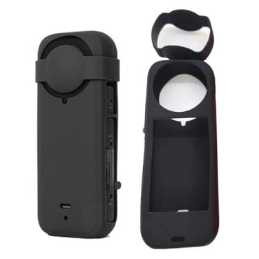 Imagem de Generic Capa de silicone compatível com kit de acessórios para câmera de ação Insta360 X4, capa protetora de borracha macia com protetor de lente (X4, tipo 1)