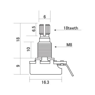 Imagem de Potenciômetro B250K Instrumentos/Equipamentos Alpha ALP2501B [F035]